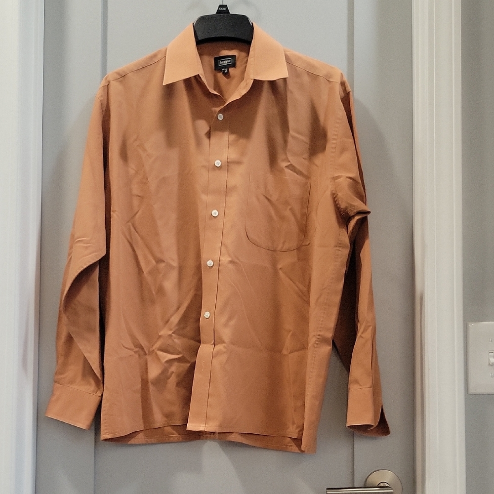 Haggar Brown Dress Shirt Classic Formal Style